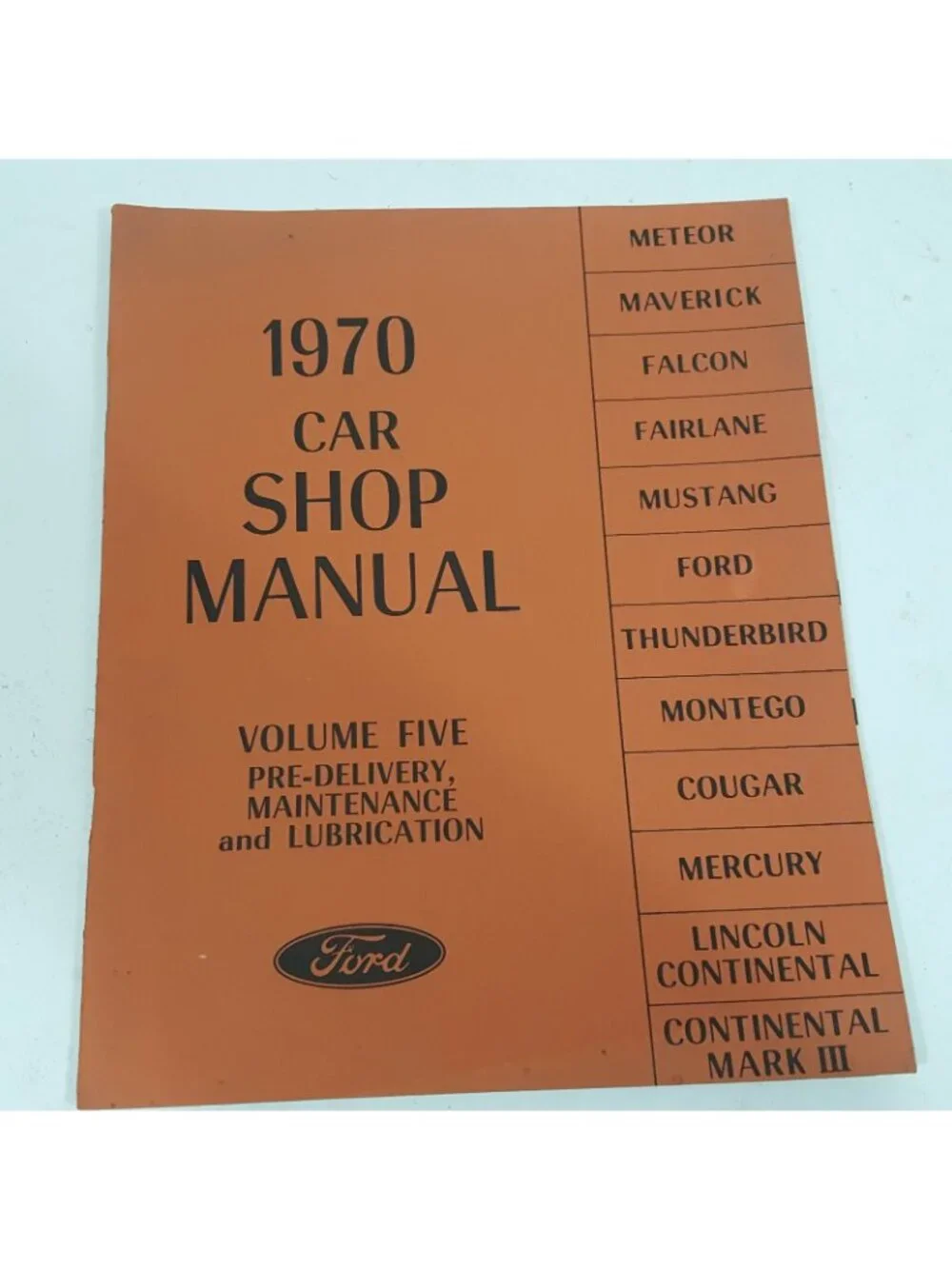 1970 Ford Car Auto Service Mechanic Shop Repair Manual Set Factory 1, 3, 4, 5